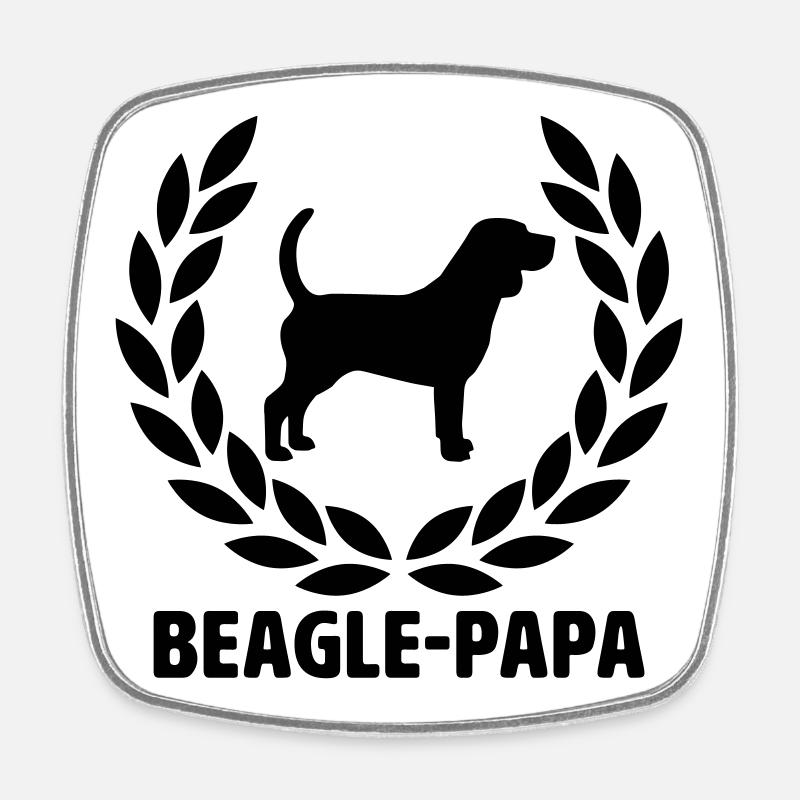 Papa Beagle - Magnet carré - blanc