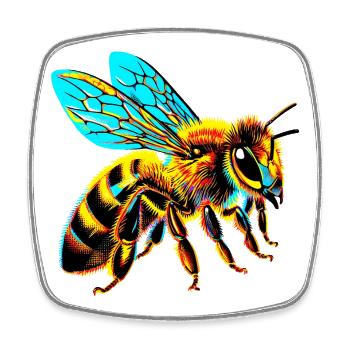 Bee - Square fridge magnet - white - Front