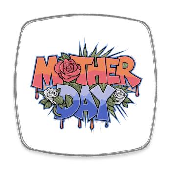 Graffiti Mother Day - Square fridge magnet - white - Front
