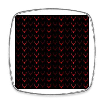 Motif de bois de cerf rouge - Magnet carré - blanc - Devant