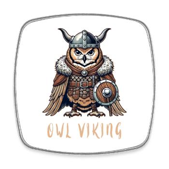Hibou Viking – Le guerrier ailé - Magnet carré - blanc - Devant