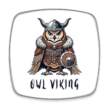 Hibou Viking – Le guerrier ailé - Magnet carré - blanc - Devant