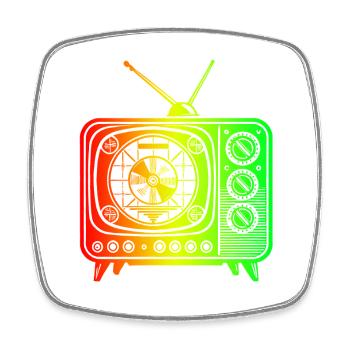 Télévision rétro – Oldschool Vibes - Magnet carré - blanc - Devant