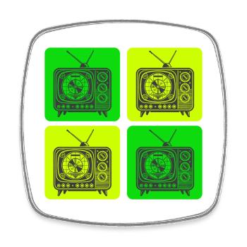 Retro TV – Vintage Classics - Square fridge magnet - white - Front