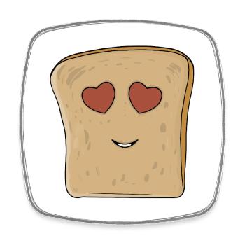 Lovely bread - Square fridge magnet - white - Front