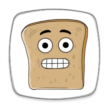 Tense bread - Square fridge magnet - white - Front