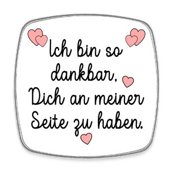 DANKBARKEIT WERTSCHÄTZUNG HERZ - Viereckiger Kühlschrankmagnet - Weiß - Vorne