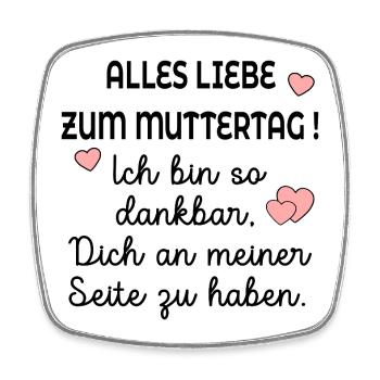 DANKBARKEIT MUTTERTAG - Viereckiger Kühlschrankmagnet - Weiß - Vorne