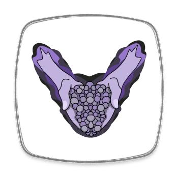Delicious Grapes - Square fridge magnet - white - Front