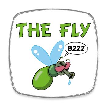 Die Fliege - Viereckiger Kühlschrankmagnet - Weiß - Vorne