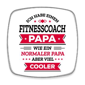 FITNESSCOACHPAPA VATERTAG WEIHNACHTENGEBURTSTAG - Viereckiger Kühlschrankmagnet - Weiß - Vorne