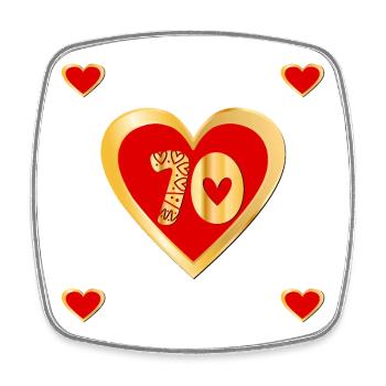 70. Geburtstag Seventy Heart - Viereckiger Kühlschrankmagnet - Weiß - Vorne