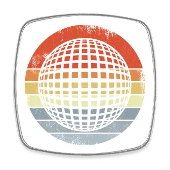 Vintage 80er Disco - Viereckiger Kühlschrankmagnet - Weiß - Vorne