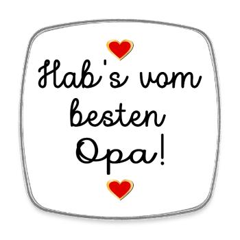 OPA KIND HERZ FAMILIE - Viereckiger Kühlschrankmagnet - Weiß - Vorne