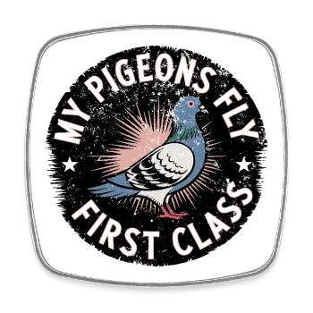 Pigeon Fancier Fast Pigeons Chemise - Magnet carré - blanc - Devant