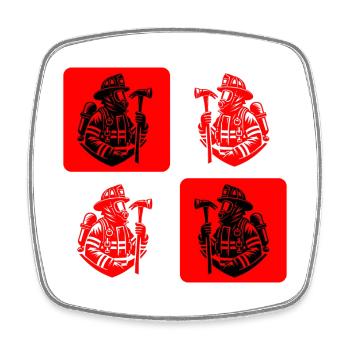 Fire brigade – courage in action - Square fridge magnet - white - Front