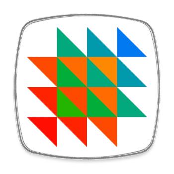 Buntes Dreiecks-Mosaik - Viereckiger Kühlschrankmagnet - Weiß - Vorne