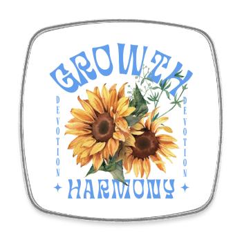 Growth Harmony Sunflower Art - Square fridge magnet - white - Front