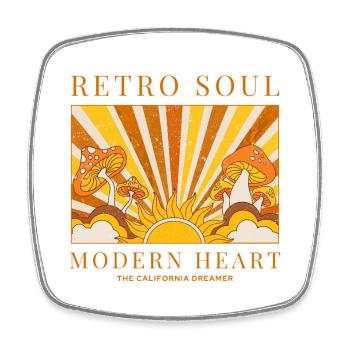 Retro Soul California Dreamer - Square fridge magnet - white - Front
