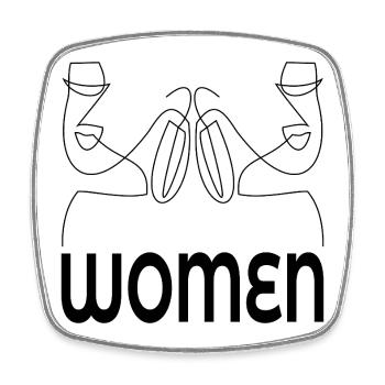 LINE ART AESTHETICS WOMEN - Square fridge magnet - white - Front