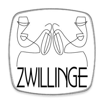 Zwillinge Geschwister Frauen - Viereckiger Kühlschrankmagnet - Weiß - Vorne
