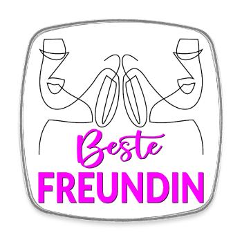 BESTE FREUNDIN LINIENZEICHNUNG FRAUEN - Viereckiger Kühlschrankmagnet - Weiß - Vorne