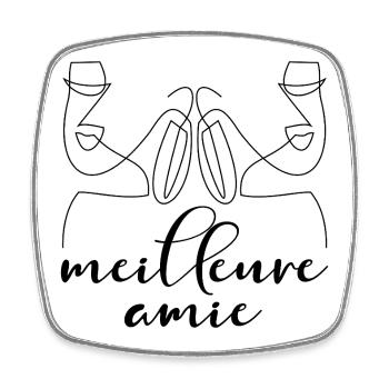 MEILLEURE AMIE LIGNE FEMMES - Magnet carré - blanc - Devant