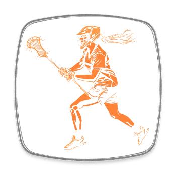 90s lacrosse player - Square fridge magnet - white - Front