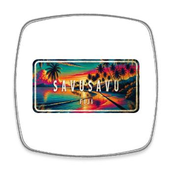 Savusavu – Tropical Paradise - Square fridge magnet - white - Front