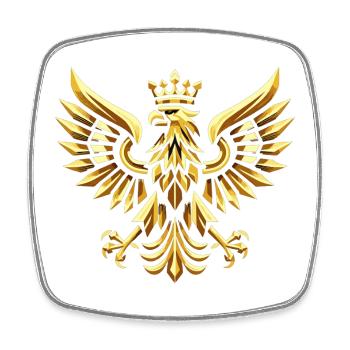 Polen Polska Adler Gold episch Flagge Geschenk - Viereckiger Kühlschrankmagnet - Weiß - Vorne