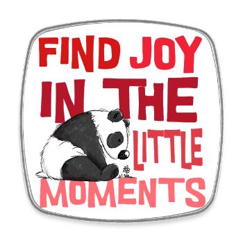 Kleiner Panda Bär Mit Spruch Wildtier Natur - Viereckiger Kühlschrankmagnet - Weiß - Vorne