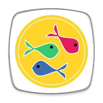 POISSON. SARDINE. POISSON D'AVRIL. MER. OCÉAN - Magnet carré - blanc - Devant
