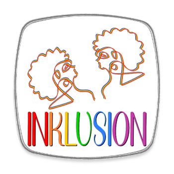 INKLUSION LINIENZEICHNUNG FRAUEN - Viereckiger Kühlschrankmagnet - Weiß - Vorne