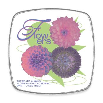 Floral Vision Statement - Viereckiger Kühlschrankmagnet - Weiß - Vorne