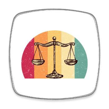 Avocat Avocat Jura Balance de Justice Vintage - Magnet carré - blanc - Devant