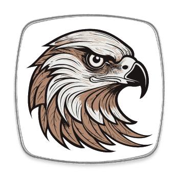 Majestätischer Adler Kopf Illustration - Viereckiger Kühlschrankmagnet - Weiß - Vorne