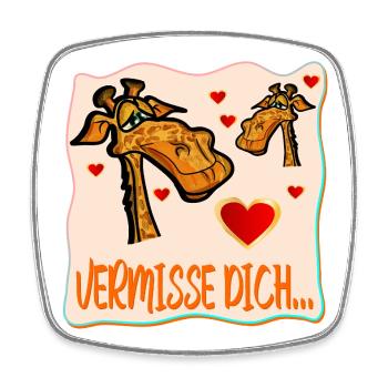 ABSCHIEDSSPRÜCHE VERMISSE DICH GIRAFFE - Viereckiger Kühlschrankmagnet - Weiß - Vorne