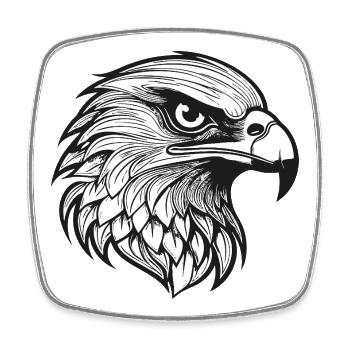 Detailed Eagle Head Illustration - Square fridge magnet - white - Front