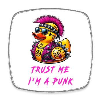 Trust me, I'm a punk / duck - Square fridge magnet - white - Front