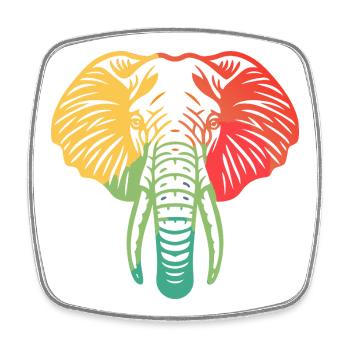 Elephant Head Colorful - Square fridge magnet - white - Front