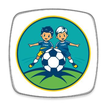 Fußball F-Jugend - Viereckiger Kühlschrankmagnet - Weiß - Vorne