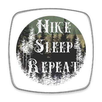 Make Sleep Repeat – Forest Silhouette Round - Square fridge magnet - white - Front