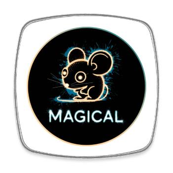 Magic Mouse - Square fridge magnet - white - Front