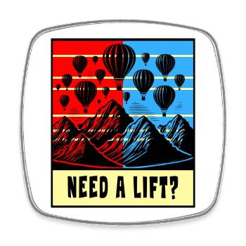 Hot Air Balloon Design - Square fridge magnet - white - Front