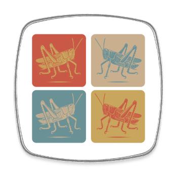 Minimalistische Heuschrecke – Naturkunst - Viereckiger Kühlschrankmagnet - Weiß - Vorne