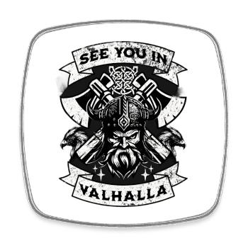 Valhalla Warrior Vision - Square fridge magnet - white - Front