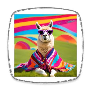 Lama, Alpaka, Lama Humor - Viereckiger Kühlschrankmagnet - Weiß - Vorne