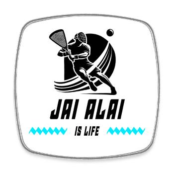Jai Alai est vivant - Magnet carré - blanc - Devant