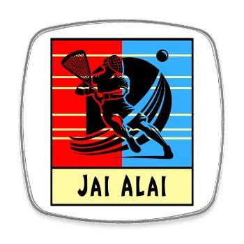 Jai Alai – Das Spiel der Geschwindigkeit - Viereckiger Kühlschrankmagnet - Weiß - Vorne