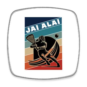 Retro Jai Alai – Élégance et Vitesse - Magnet carré - blanc - Devant